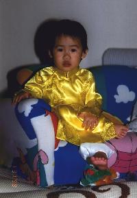 Yen wearing "Ao Dai" on New Year day
